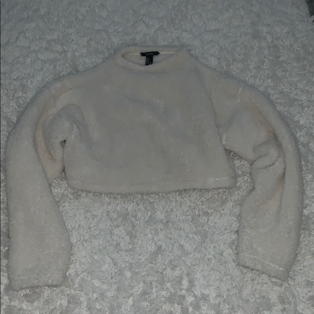 Forever 21 fluffy/soft crop top sweater